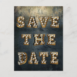 Abschluss-Save the Date Theater-Licht-Buchstaben Ankündigungspostkarte