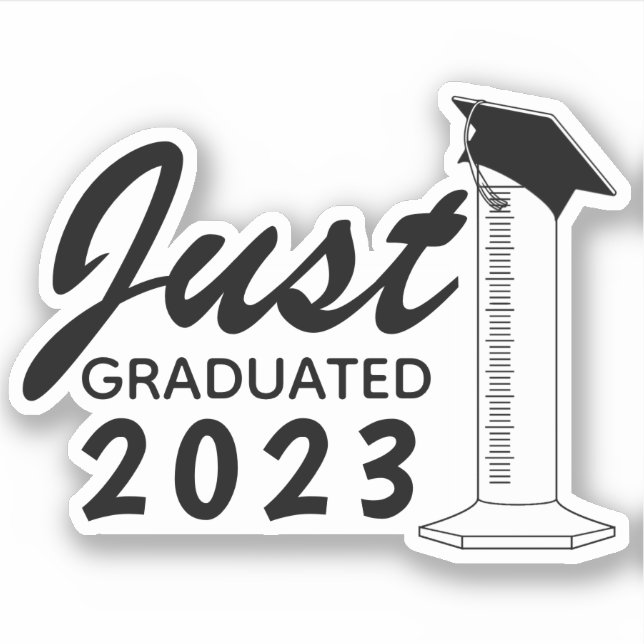 Abschluss Science Graduated Zylinder Hat Year Aufkleber (Vorderseite)