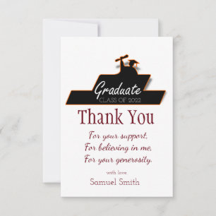Abschluss Script Burgundy und White Scroll Dankeskarte