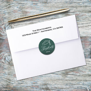 Abschluss Script Dark Green Umschlag Aufkleber