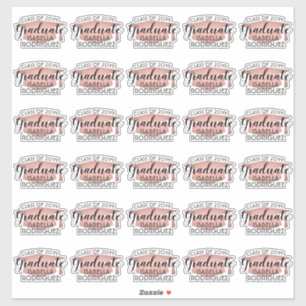 Abschluss Script Rosa Rose Gold & Black Stickers Aufkleber