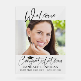 Abschluss Script Willkommensgrössen Foto Herzliche Acrylschild