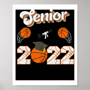 Abschluss Senior Basketball Player Poster