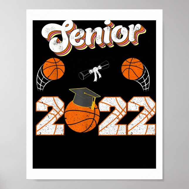 Abschluss Senior Basketball Player Poster (Vorne)