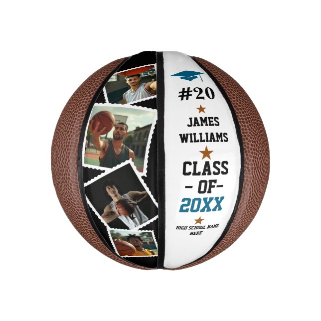 Abschluss Senior Individuelle Name, Anzahl & 4 Fot Mini Basketball (Vertikal)