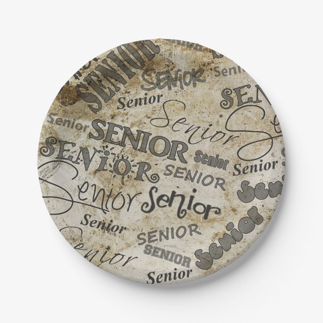 Abschluss Seniors Pappteller (Vorderseite)
