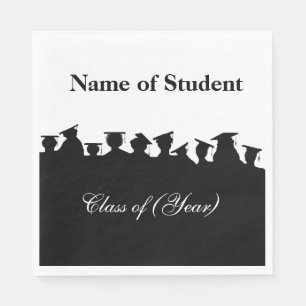 Abschluss-Silhouetten oder Wiedersehen Custom Napk Serviette