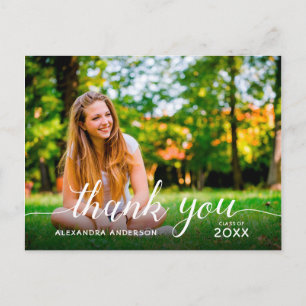 Abschluss-Skript-Foto-Dankeschön zur Graduierung Postkarte