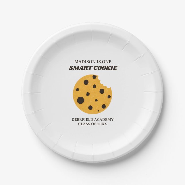 Abschluss Smart Cookie mit individuellem Namen Pappteller (Vorderseite)
