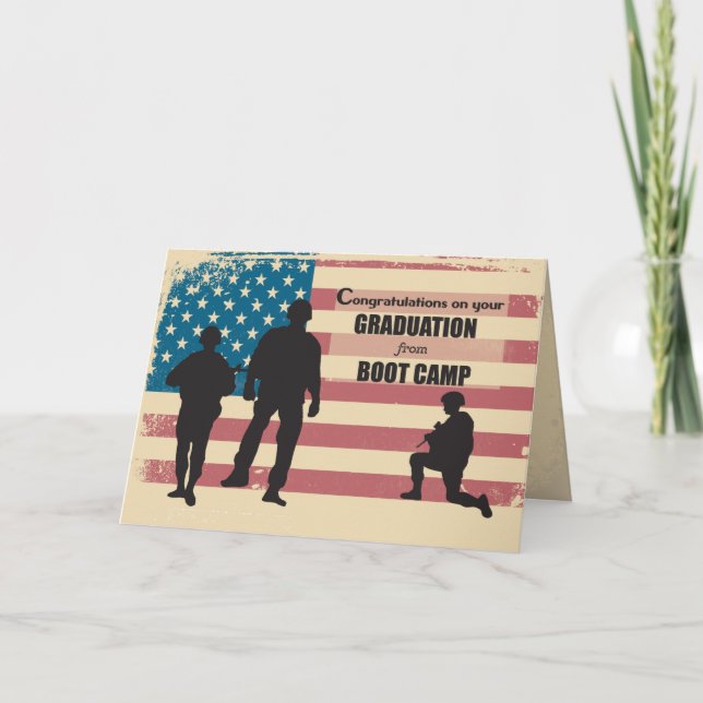 Abschluss-Soldaten im Bootcamp in Amerika Karte (Vorderseite)