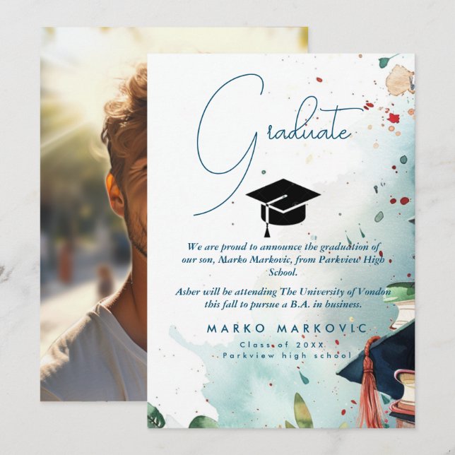 Abschluss Son I - Farbige Ankündigung (Vorne/Hinten)