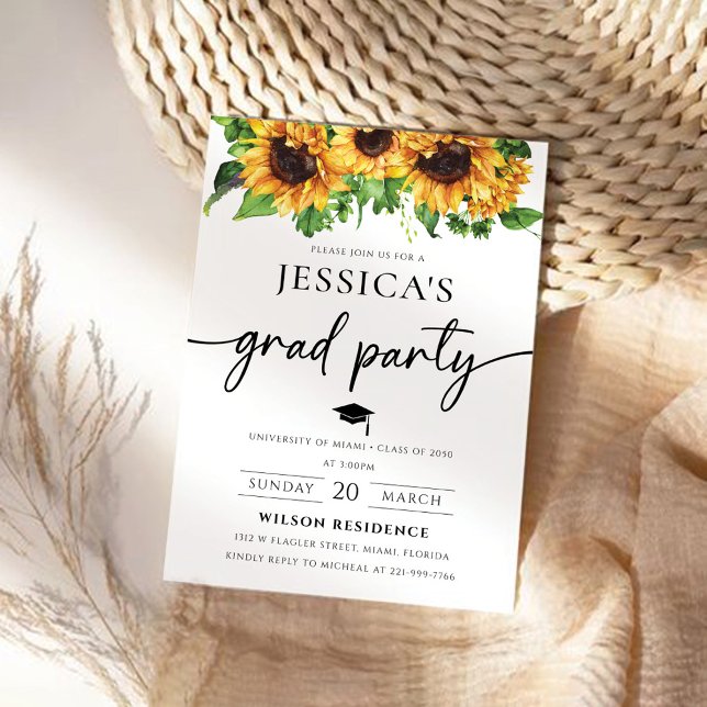 Abschluss Sonnenblumen Einladung (Von Creator hochgeladen)