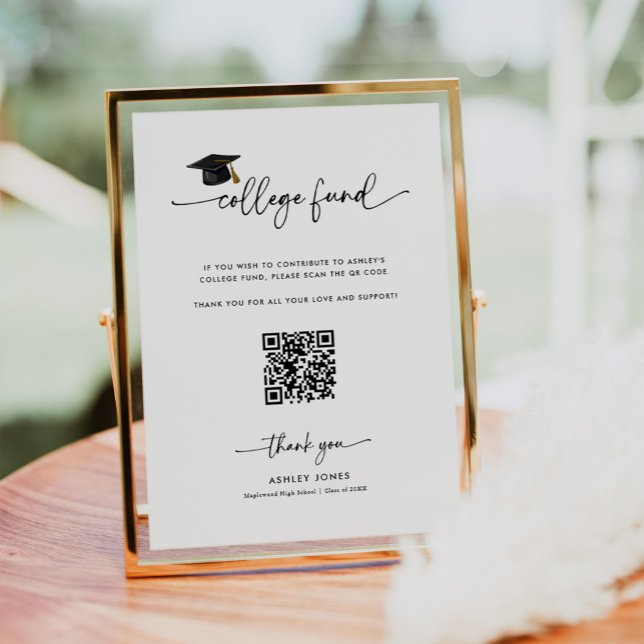 Abschluss Spende Qr Code Uni Fonds Unterzeichnung Poster (Von Creator hochgeladen)