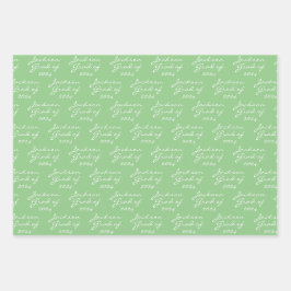Abschluss Spring Green Personalisiert Grad Geschenkpapier Set