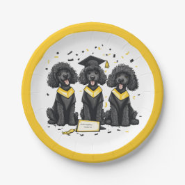 Abschluss Standard Poodle Hunde Pappteller