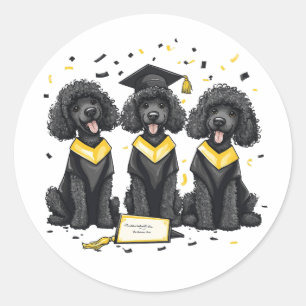 Abschluss Standard Poodle Hunde Runder Aufkleber