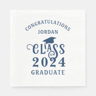 Abschluss Stilvolle Blue Class Name Jahr Serviette