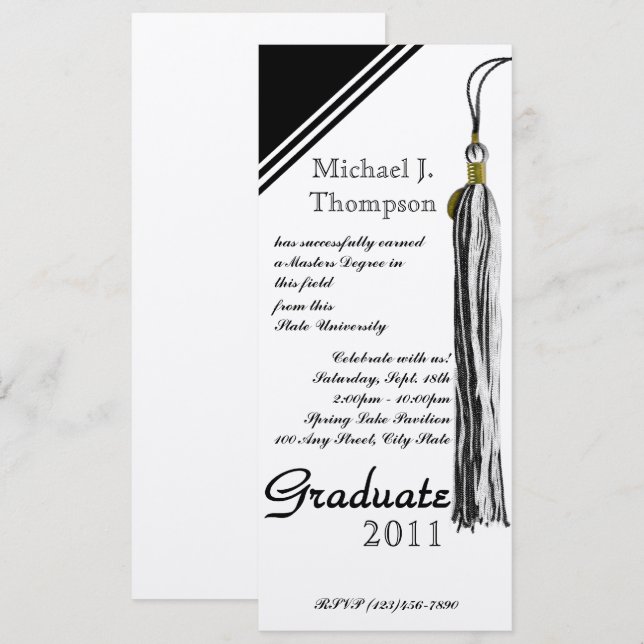Abschluss Tassel Einladung (Vorne/Hinten)