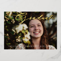 Abschluss Tassel Script Foto Einladung