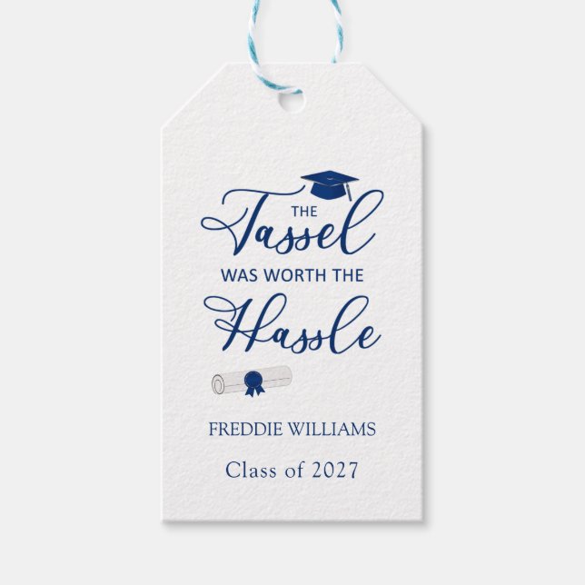 Abschluss Tassel war das Verderbnis wert, Geschenk Geschenkanhänger (Vorderseite)