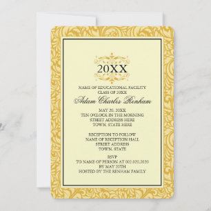 Abschluss Template Golden Yellow Formal Einladung