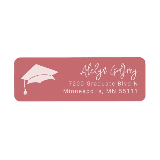 Abschluss Thema Grad Cap Doodle Blush Pink (Vorne)