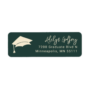 Abschluss Thema Grad Cap Doodle Green
