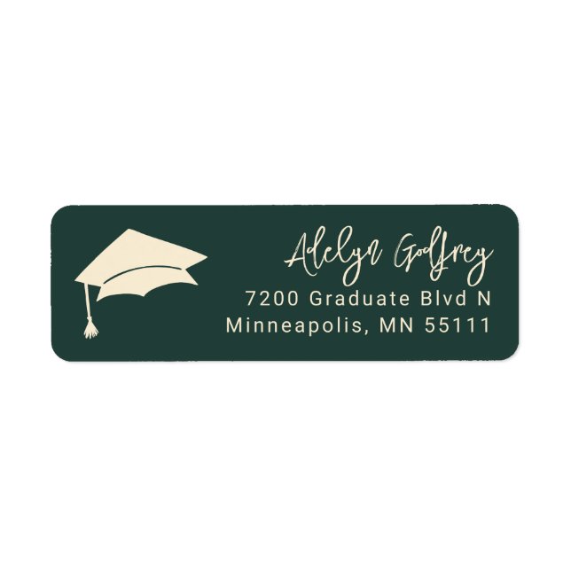 Abschluss Thema Grad Cap Doodle Green (Vorne)