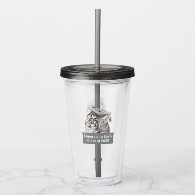 Abschluss Thema Personalisierte Acrylic Tumbler Acryltrinkbecher (Vorderseite)