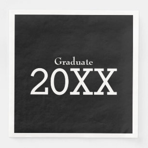 Abschluss Theme Black Paper Napkin Serviette