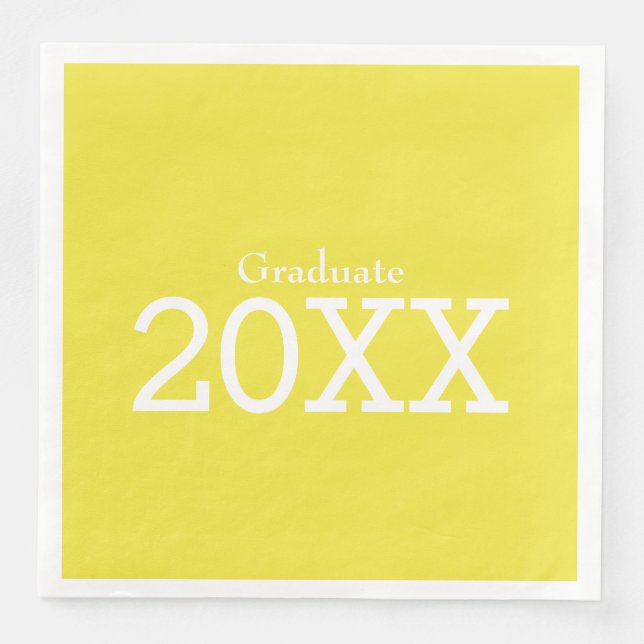 Abschluss Theme Yellow Paper Napkin Serviette (Vorderseite)