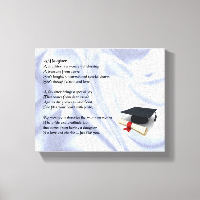 Abschluss Tochter Gedicht Leinwand Kunst drucken (Vorderseite)