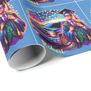 Abschluss Typ mit Lieferwagen LKW kundenspezifisch Geschenkpapier