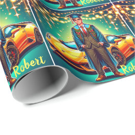 Abschluss Typ mit Schnellfahrzeug Geschenkpapier