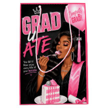 Abschluss U Ate Schwarze Frau Pink Schwarze Abschl