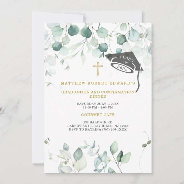 Abschluss und Bestätigung Abendessen Einladung (Vorderseite)