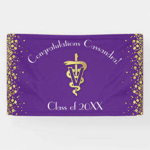 Abschluss Veterinärmedizin Lila Gold Banner