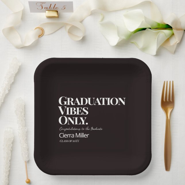 Abschluss Vibes only Paper Plate Pappteller (Hochzeit)