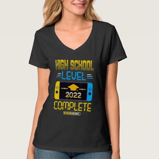 Abschluss-Video-Gamer-Gradua für die High School 2 T-Shirt (Vorderseite)
