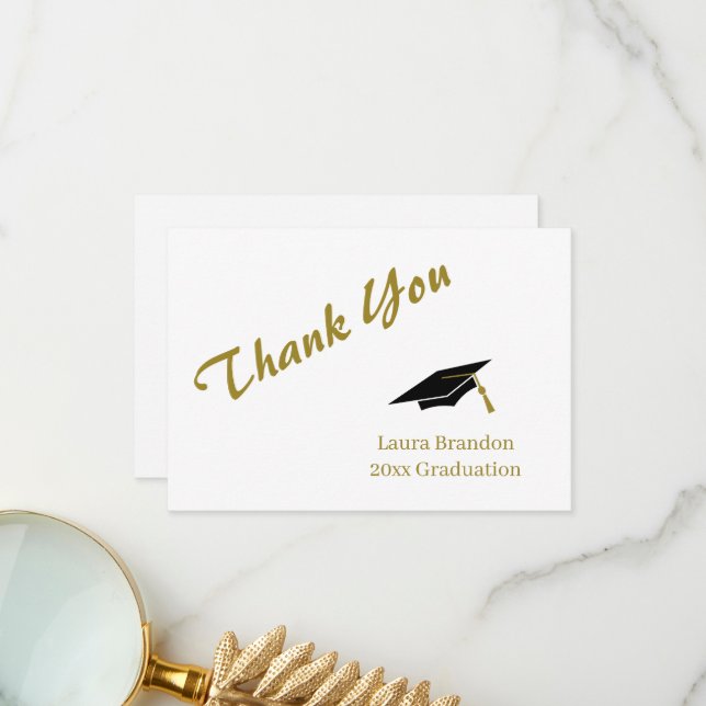 Abschluss Vielen Dank Dankeskarte (Vorderseite/Rückseite Beispiel)