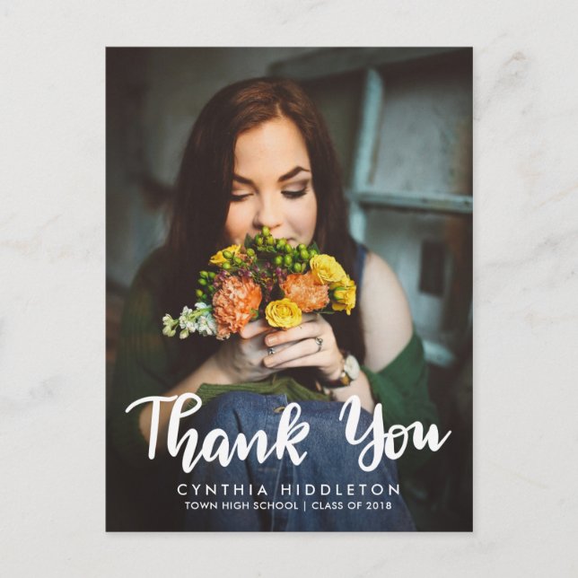 Abschluss Vielen Dank Typografy Foto Postkarte (Vorderseite)