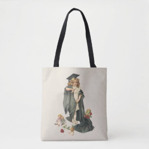 Abschluss Vintage, Mädchen mit Schirmmütze und Rob Tasche