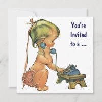 Abschluss, Vintages Niedliches Mädchen am Telefon