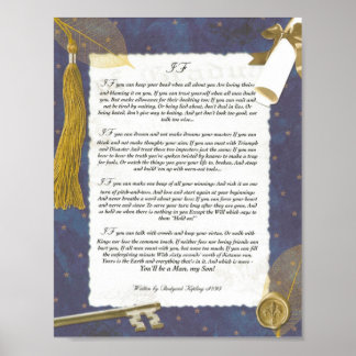 Abschluss, WENN Gedicht von Rudyard Kipling Inspir Poster