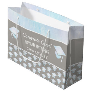 Abschluss White Opal Muster Trendy Glückwunschs Große Geschenktüte
