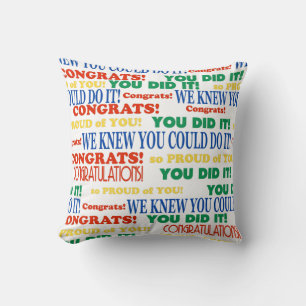 Abschluss Word Art Throw Kissen
