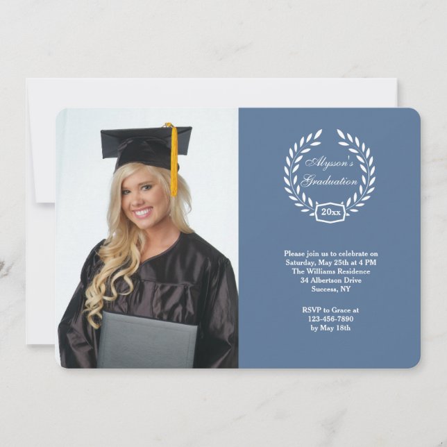 Abschluss Wreath Foto Einladung (Vorderseite)