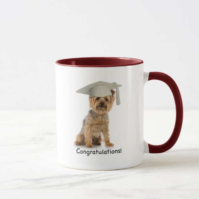 Abschluss Yorkie Glückwunsch Tasse (Rechts)