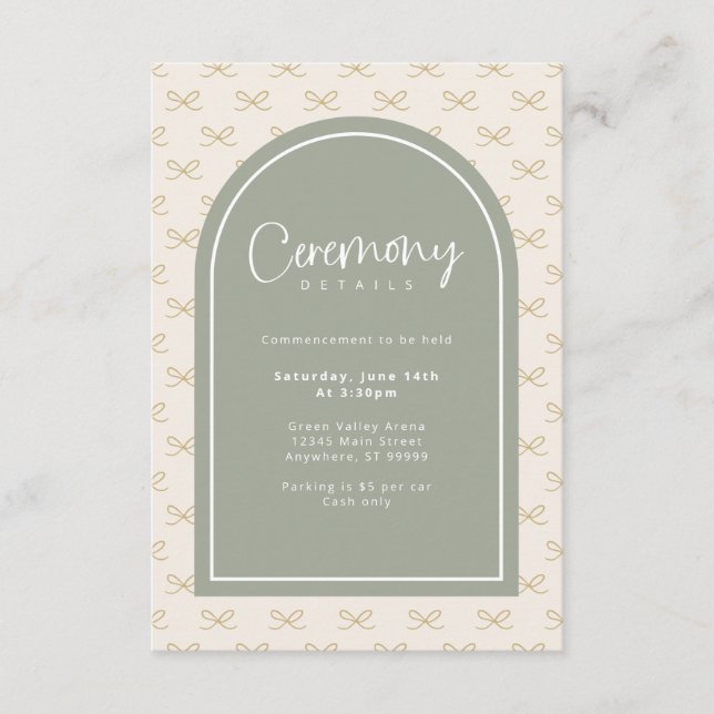 Abschluss-Zeremonie Begleitkarte (Vorderseite)