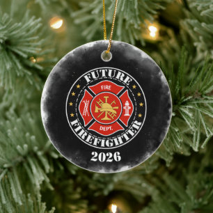 Abschluss zukünftiger Feuerwehrmann Keramik Ornament